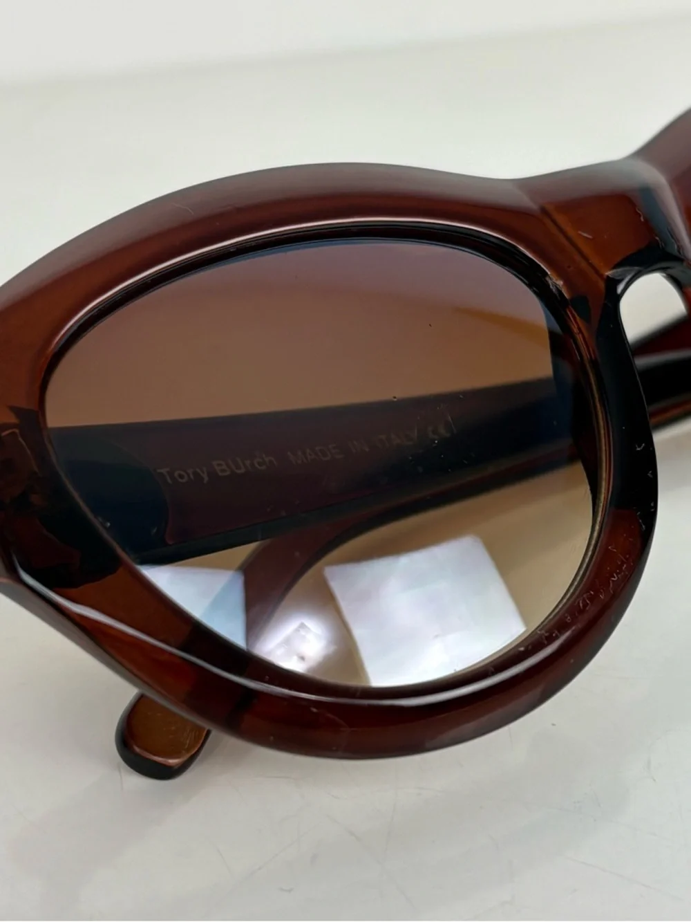 TORY BURCH Logo Brown Gradient Oversized Sunglasses